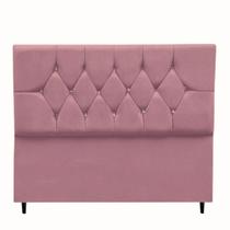 Cabeceira Cama Box Solteiro 90 cm Geovana Suede Rosê