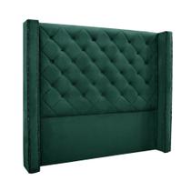 Cabeceira Cama Box Solteiro 90 cm Vicenza Veludo Verde S04 - D'Rossi