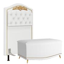 Cabeceira Cama Box Solteiro 90cm Com Calçadeira Baú Imperial J02 Corano Branco - Mpozenato Cabeceira Cama Box Solteiro 90cm Com Calçadeira Baú Imperial J02 Corano Branco - Mpozenato