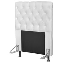 Cabeceira Cama Box Solteiro 90cm Cristal material sintético Branco - JS Móveis