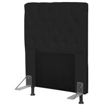 Cabeceira Cama Box Solteiro 90cm Cristal material sintético Preto - JS Móveis