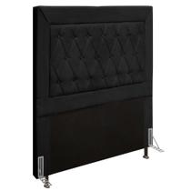 Cabeceira Cama Box Solteiro 90cm D10 Turmalina Suede Preto - Mpozenato