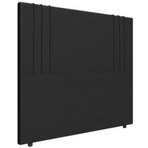 Cabeceira Cama Box Solteiro 90cm Estofada Rama Sintético Preto Z04 - Mpozenato