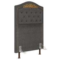 Cabeceira Cama Box Solteiro 90cm Imperial J02 Linho Grafite - Mpozenato Cabeceira Cama Box Solteiro 90cm Imperial J02 Linho Grafite - Mpozenato