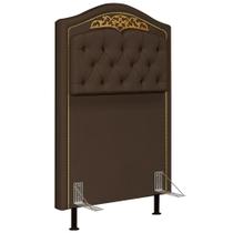 Cabeceira Cama Box Solteiro 90cm Imperial Veludo J02 Chocolate - Mpozenato Cabeceira Cama Box Solteiro 90cm Imperial Veludo J02 Chocolate - Mpozenato