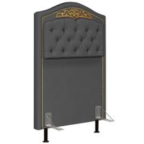 Cabeceira Cama Box Solteiro 90cm Imperial Veludo J02 Cinza - Mpozenato Cabeceira Cama Box Solteiro 90cm Imperial Veludo J02 Cinza - Mpozenato