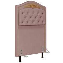 Cabeceira Cama Box Solteiro 90cm Imperial Veludo J02 Rosê - Mpozenato Cabeceira Cama Box Solteiro 90cm Imperial Veludo J02 Rosê - Mpozenato