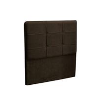 Cabeceira Cama Box Solteiro 90cm London Veludo Chocolate - JS Móveis Cabeceira Cama Box Solteiro 90cm London Veludo Chocolate - JS Móveis