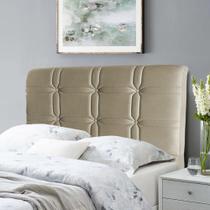 Cabeceira Cama Box Solteiro 90cm Suede Velut Bege - King House