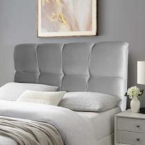 Cabeceira Cama Box Solteiro 98cm Suede Velut Cinza - King House