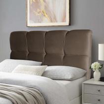 Cabeceira Cama Box Solteiro 98cm Suede Velut Marrom - King House