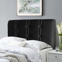 Cabeceira Cama Box Solteiro 98cm Suede Velut Preto - King House Cabeceira Cama Box Solteiro 98cm Suede Velut Preto - King House