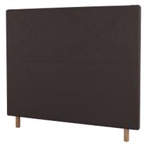 Cabeceira Cama Box Solteiro Cairo 90cm Linho Marrom - Desk Design