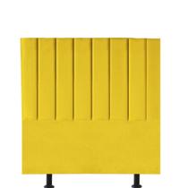 Cabeceira Cama Box Solteiro Carla 140cm Suede Amarela Cabeceira Cama Box Solteiro Carla 140cm Suede Amarela