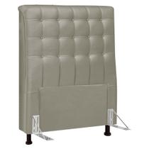 Cabeceira Cama Box Solteiro Ciara 90cm Botonê com Frame Sintético Bege - Desk Design