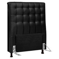 Cabeceira Cama Box Solteiro Ciara 90cm Botonê Com Frame Suede Preto - Abmaza