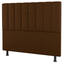 Cabeceira Cama Box Solteiro Cora 90cm Suede Terracota - Abmaza