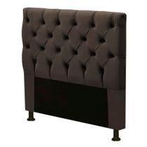 Cabeceira Cama Box Solteiro Cristal 90cm Suede Marrom Chocolate - Desk Design Cabeceira Cama Box Solteiro Cristal 90cm Suede Marrom Chocolate - Desk Design