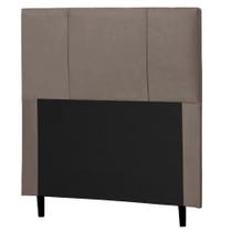 Cabeceira Cama Box Solteiro Donna 90cm Suede Marrom - Desk Design