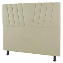 Cabeceira Cama Box Solteiro Dublin 90cm Sintético Bege - Abmaza Cabeceira Cama Box Solteiro Dublin 90cm Sintético Bege - Abmaza