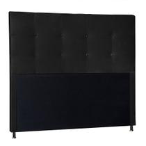 Cabeceira Cama Box Solteiro Estofada Luna 90 Cm Suede Preto