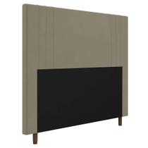 Cabeceira Cama Box Solteiro Ferrara 90cm Suede Bege - Desk Design