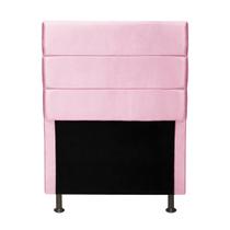 Cabeceira Cama Box Solteiro Italia 0,90 Suede Rosa Bebê
