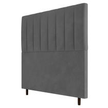 Cabeceira Cama Box Solteiro Itália 90cm Suede Cinza - Abmaza