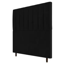 Cabeceira Cama Box Solteiro Itália 90cm Suede Preto - Abmaza