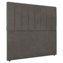 Cabeceira Cama Box Solteiro Ivana 90cm Veludo Cinza - Abmaza Cabeceira Cama Box Solteiro Ivana 90cm Veludo Cinza - Abmaza