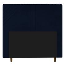 Cabeceira Cama Box Solteiro Lisboa 90cm Veludo Azul Marinho - Abmaza