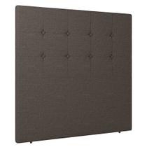 Cabeceira Cama Box Solteiro Luana 90cm Linho Marrom - Desk Design