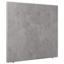 Cabeceira Cama Box Solteiro Luana 90cm Veludo Prata - Abmaza Cabeceira Cama Box Solteiro Luana 90cm Veludo Prata - Abmaza