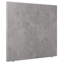 Cabeceira Cama Box Solteiro Luana 90cm Veludo Prata - Desk Design