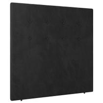 Cabeceira Cama Box Solteiro Luana 90cm Veludo Preto - Desk Design Cabeceira Cama Box Solteiro Luana 90cm Veludo Preto - Desk Design