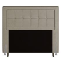 Cabeceira Cama Box Solteiro Luxor 90cm com Tachas e Frame Corano Bege - Desk Design Cabeceira Cama Box Solteiro Luxor 90cm com Tachas e Frame Corano Bege - Desk Design