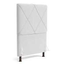 Cabeceira Cama Box Solteiro Mel 90cm com Frame Sintético Branco - Abmaza