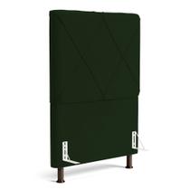 Cabeceira Cama Box Solteiro Mel 90cm com Frame Veludo Verde - Abmaza Cabeceira Cama Box Solteiro Mel 90cm com Frame Veludo Verde - Abmaza