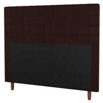 Cabeceira Cama Box Solteiro Parisis 90cm Sintético Marrom - Desk Design