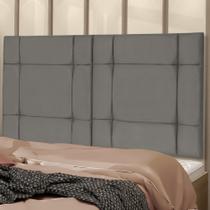 Cabeceira Cama Casal Box 140Cm Estofada Ellegancy - Cinza