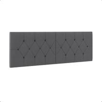 Cabeceira Cama Casal Box Estofada Captonê Cinza 1.60