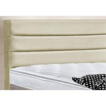 Cabeceira Cama Casal Box Queen 160cm Turim Suede Bege- Havai SA Móveis