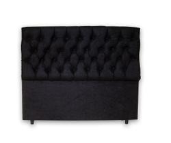 Cabeceira Cama Casal Box Suede preto - Fabrica De Tudo