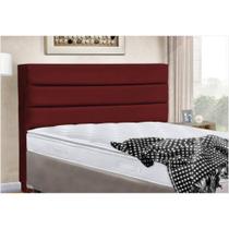 Cabeceira Cama Casal Box Super King 195 cm Turim Suede Vermelho - DS Estofados