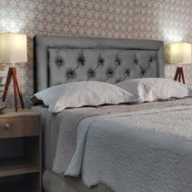 Cabeceira Cama Casal Capitone Luxor Suede Cinza 120 RBL Cabeceira Cama Casal Capitone Luxor Suede Cinza 120 RBL