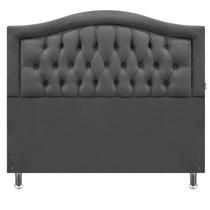 Cabeceira Cama Casal Capitone Sophia Provençal Suede Cinza 120 RBL