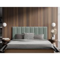 Cabeceira Cama Casal Queen Estofada Modulada Rony 160cm Veludo Cinza