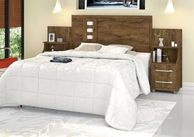 Cabeceira Cama Casal Queen ou King c/ Criados Florida Malbec Cabeceira Cama Casal Queen ou King c/ Criados Florida Malbec