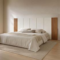 Cabeceira Cama Casal Ripado 3,0m Dalla Costa 100% Mdf Cabeceira Cama Casal Ripado 3,0m Dalla Costa 100% Mdf