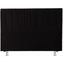 Cabeceira Cama De Casal 138x110 Suede Preto Keiko Colchões